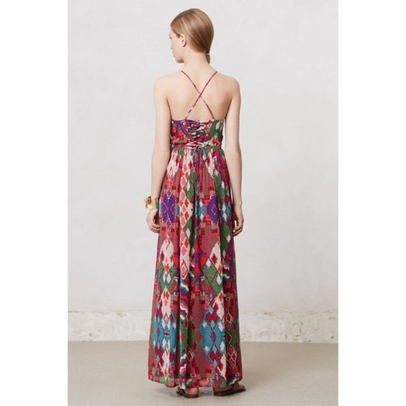 Anthropologie Colorful Geometric Maxi Dress - Picture 8 of 8